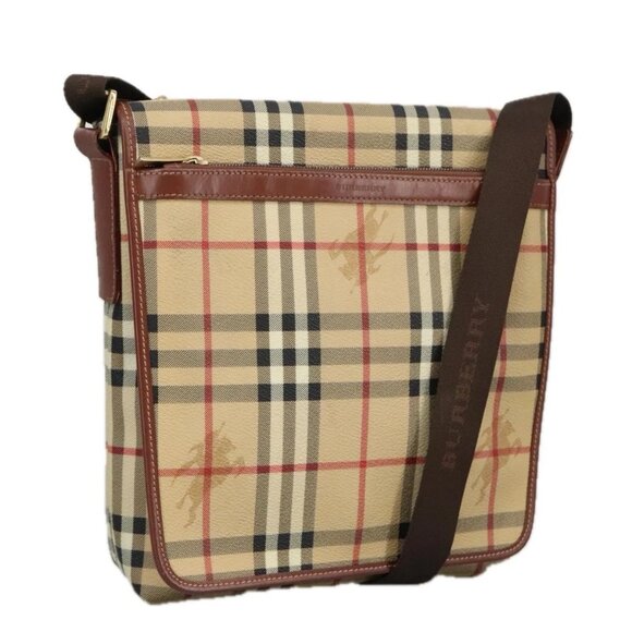BURBERRY Nova Check Shoulder Bag PVC Beige Gold - Picture 1 of 16